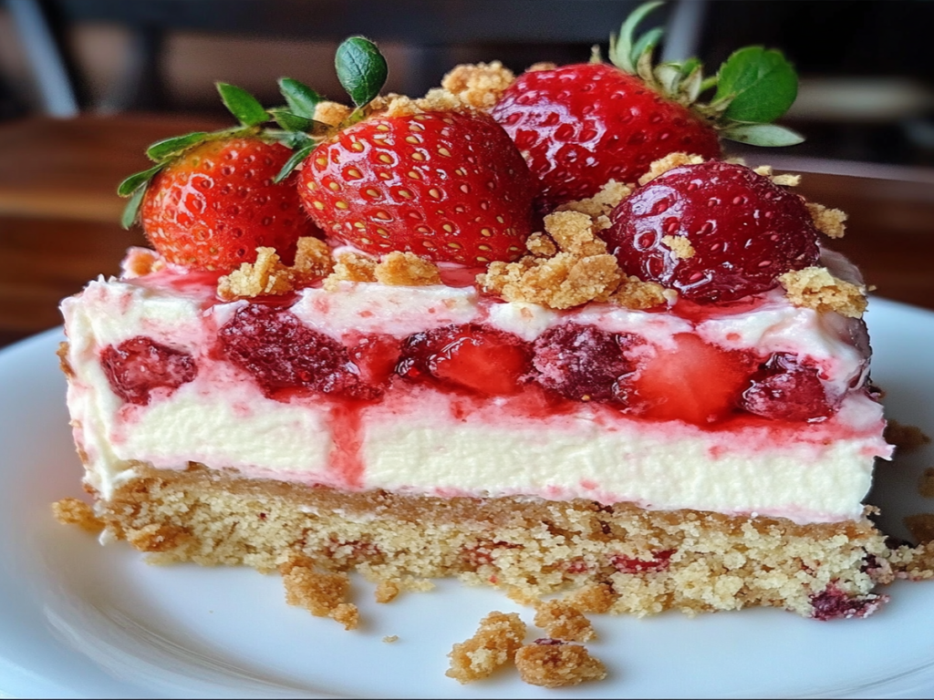Berrylicious Strawberry Crunch Cheesecake Recipe