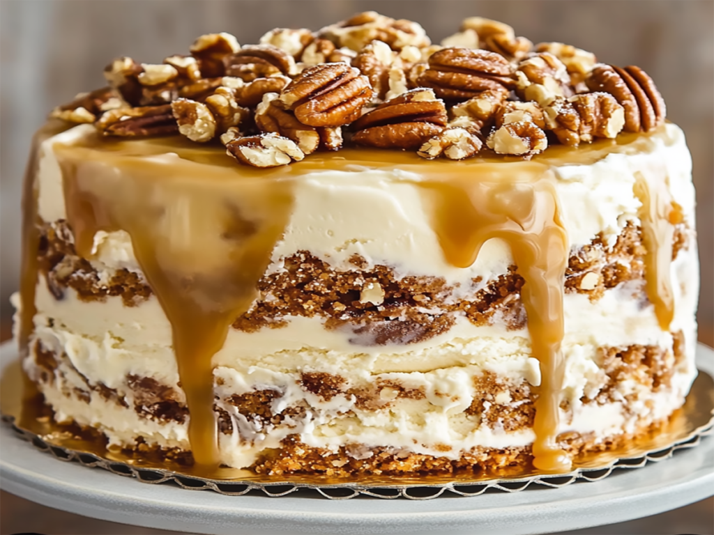 Caramel Pecan Ice Cream Layer Cake