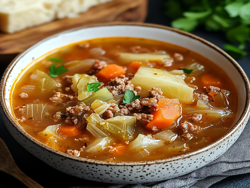 Cabbage Soup with Ground Beef