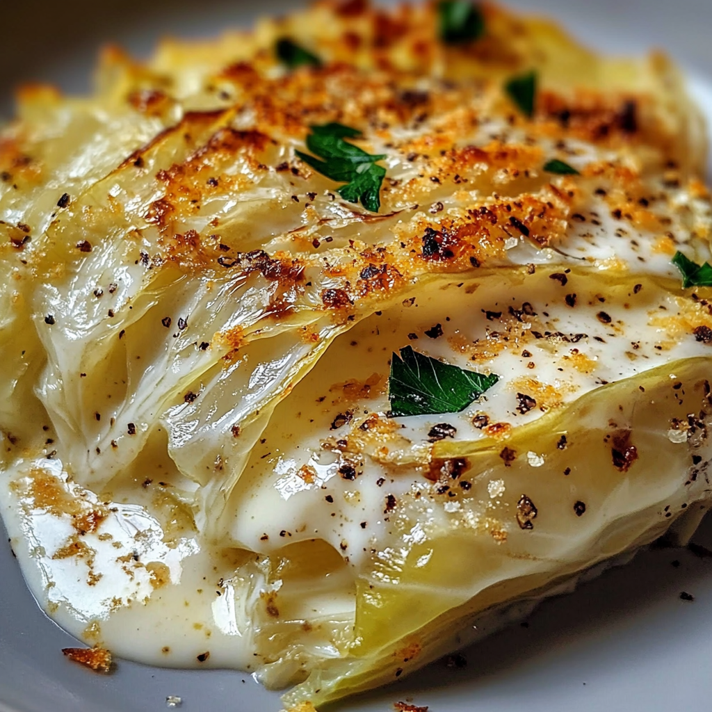Garlic Parmesan Melting Cabbage