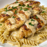 Garlic Butter Chicken Rotini with Creamy Parmesan Sauce