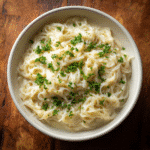 Low carb pasta in creamy Alfredo sauce