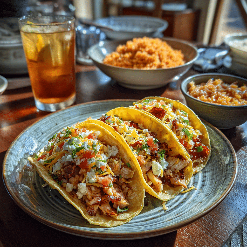 Chicken Bacon Ranch Tacos served with sides