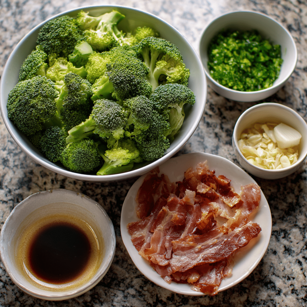 Broccoli with Garlic Sauce & Bacon